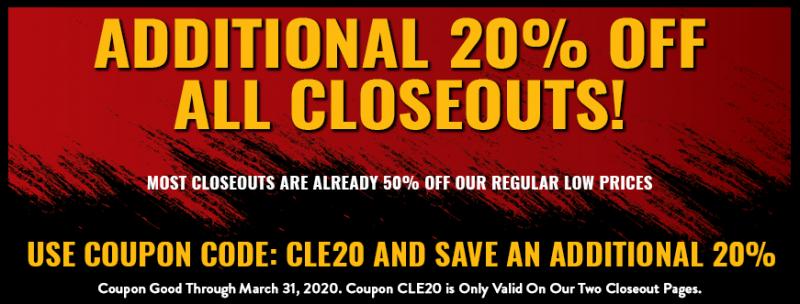 Additional 20% Off Closeouts Coupon