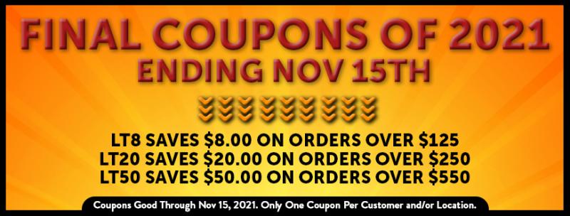 Coupons End Nov 15th, No More Coupons For 2021